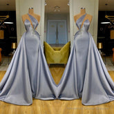 Chic Halter Beadings Long Evening Dress With Detachable Skirt